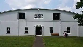 The tabernacle of Wesleyan Methodist Campground in Stoneboro, Pennsylvania