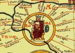 Image 71The Tabula Peutingeriana (Latin for "The Peutinger Map") an Itinerarium, often assumed to be based on the Roman cursus publicus (from Roman Empire)