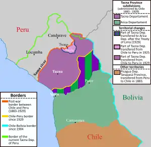 Image 13Map showing the Tacna-Arica dispute and its solution (from History of Peru)