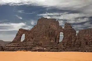 Natural windows in the rock formation of La Cathedrale