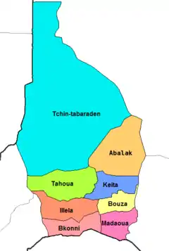 Madaoua Department location in the region