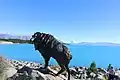 Statue of the Himalayan Tahr, introduced to New Zealand in 1904.