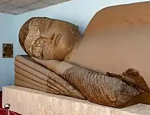 Head of the monumental reclining Buddha