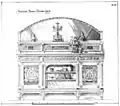 Bruce J. Talbert, Gothic Forms Applied to Furniture (1873), plate 20. The cabinet's upper door panels are copied from this illustration.