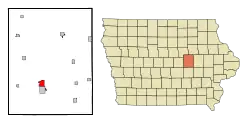 Location of Toledo, Iowa