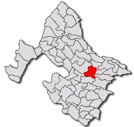 Location in Mehedinți County