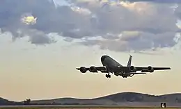 A Boeing KC-135 Stratotanker of the 92nd Air Refueling Wing departs Fairchild AFB during 2014.