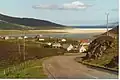 Taobh Tuath on the Island of Harris in the Outer Hebrides (2001). Image shows crofting settlement in relatively protected lower areas. Harris is famous for its tweed weaving industry.