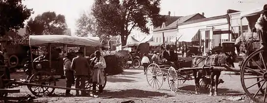 Taos Plaza looking northwest 1906