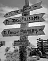 Humorous sign put up by the troops, photographed by Charles Fenno Jacobs on Tarawa.