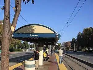 The platform at Tasman station