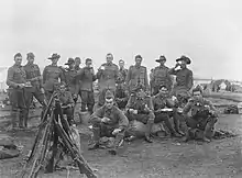 Members of the militia, probably from either the 16th or 41st Batteries, Australian Field Artillery, in Tasmania, c. 1913.