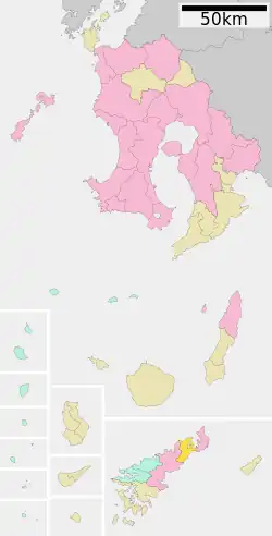 Location of Tatsugō in Kagoshima Prefecture