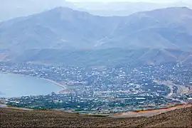 Overview of Tatvan from the volcano Nemrut