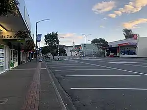 Tawa's main shopping centre, photographed in April 2020