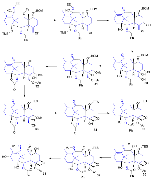 Taxol total synthesis Takahasi part 4