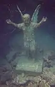 Lost diver statue