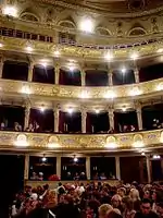 Lviv Opera, a view of the balconies from the floor