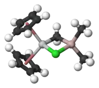 Ball-and-stick model of Tebbe's reagent