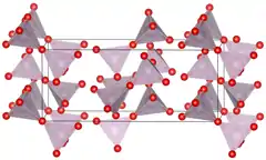 Unit cell of technetium(VII) oxide under standard conditions.