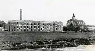 Technical Collegiate on completion in 1930. Landscaping not complete. Bessborough Hotel visible to the right.