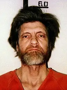 Mugshot of Ted Kaczynski in 1996.