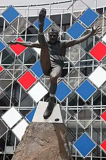 Statue of Ted Whitten outside Whitten Oval, Footscray