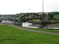 Pedestrian bridge and final rapids