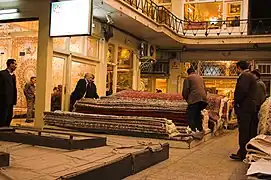 Carpet shops inside the Grand Bazaar of Tehran