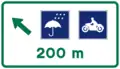 Shelter for motorcycles, 200 metres away