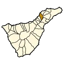 Location in Tenerife