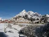 View of monastery from the trail to Pangboche