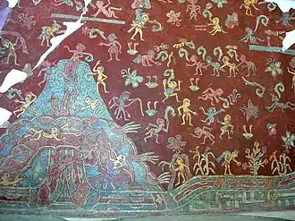 A portion of the mural from the Complex of Tepantitla, represent the Tlalocan one of the levels in the Underworld, Mexico