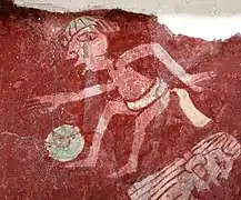 Ballplayer painting from the Tepantitla murals.