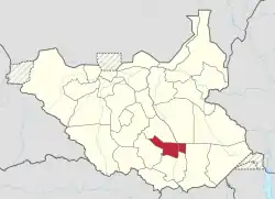 Location of Terekeka State in South Sudan