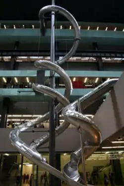 Carsten Höller. Test Site, Tate Modern, 2006. Members of public slid down as much as five stories inside tubular slides.