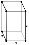 The tetragonal lattice cell.