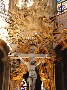 Detail of the "Glory" behind the altar