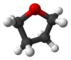 Ball and stick model of deuterated THF