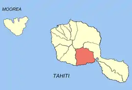 Location of the commune (in red) within the Windward Islands