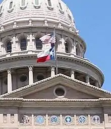 Image 15The U.S. and Texas flags at the Texas State Capitol. (from History of Texas)