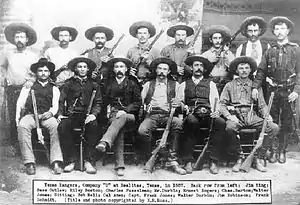 Image 20Company D, Texas Rangers, at Realitos in 1887 (from History of Texas)