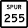 Recreational Road 255 Spur marker