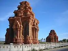 Hoà Lai Towers in Ninh Thuận, Vietnam, a Hindu temple complex built in the 9th century by the Champa Kingdom of Panduranga