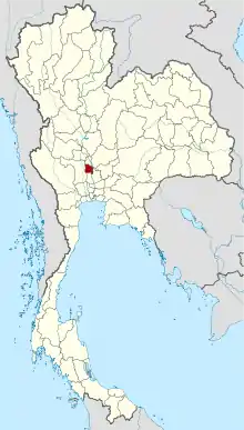 Map of Thailand highlighting Ang Thong province