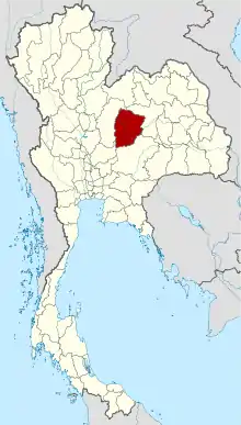 Map of Thailand highlighting Chaiyaphum province