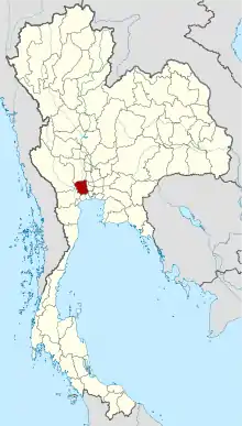 Map of Thailand highlighting Nakhon Pathom province