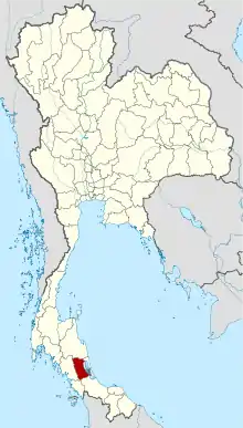 Map of Thailand highlighting Phatthalung province