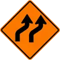 Diverted traffic to right (two lanes)