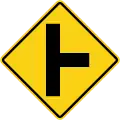 Side road junction on right